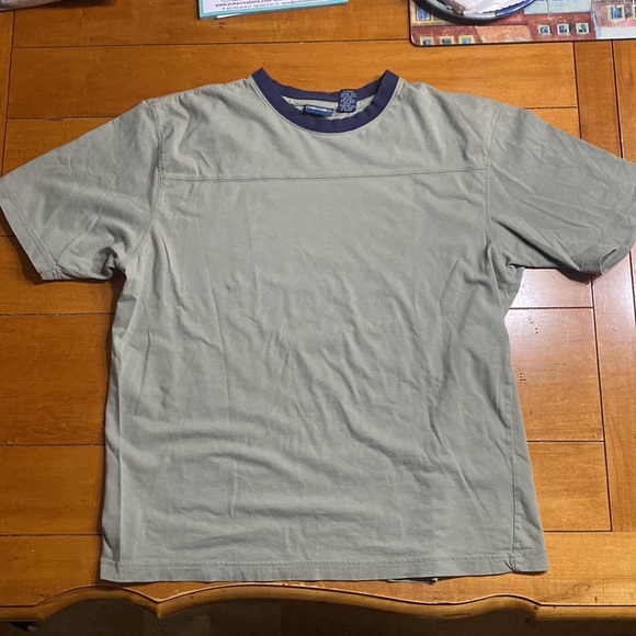 Cherokee Other - CHEROKEE Men’s T-shirt, Khaki w Navy Trim, 100% Cotton, Medium